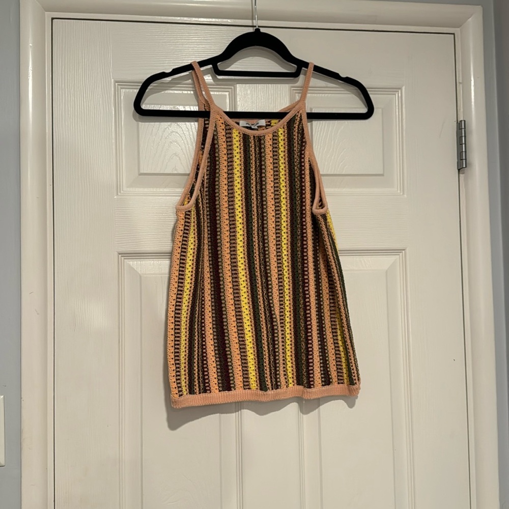 multicolor crocheted tank top